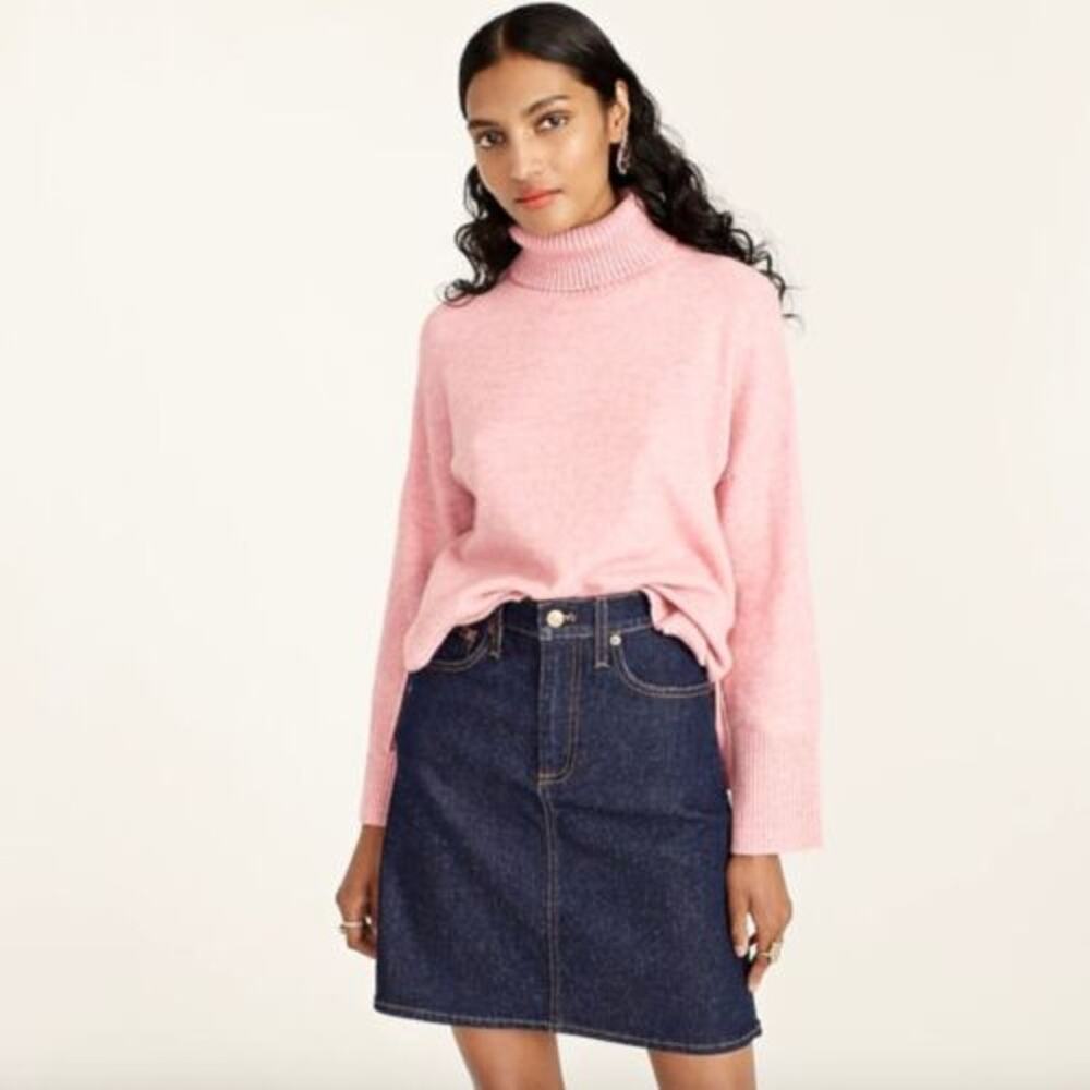 J. Crew Rose Pink Turtleneck Supersoft Yarn Size XXS Wool blend long sleeve